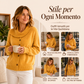 Cardigan in maglia da donna con colletto irregolare