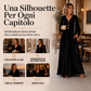 Abito lungo da donna in velluto elegante con maniche a volant
