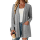 Cardigan casual da donna aperto sul davanti con tasche