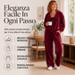 Completo tuta da donna in velluto con cappuccio, 2 pezzi