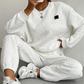 Completo casual da 2 pezzi: maglione in maglia a maniche lunghe e pantaloni