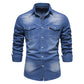 [Il regalo perfetto per lui] Camicia da uomo in denim a maniche lunghe che non necessita di stiratura