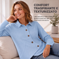 Maglione da donna con bottoni e orlo irregolare
