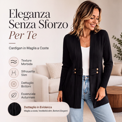 Cardigan da donna in maglia a coste