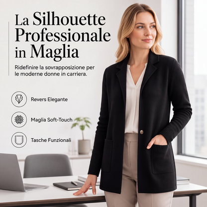Cardigan in maglia con colletto a revers da donna