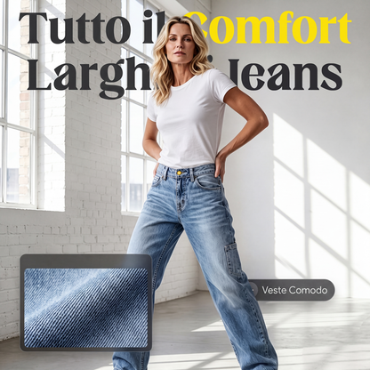 Jeans da donna casual, taglio comodo e gamba dritta