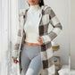 Giacca con cappuccio da donna in tartan con zip