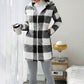 Giacca con cappuccio da donna in tartan con zip