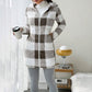 Giacca con cappuccio da donna in tartan con zip