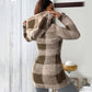 Giacca con cappuccio da donna in tartan con zip
