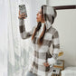 Giacca con cappuccio da donna in tartan con zip