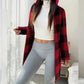 Giacca con cappuccio da donna in tartan con zip