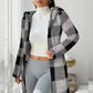 Giacca con cappuccio da donna in tartan con zip