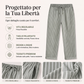 Pantaloni larghi da donna in cotone e lino