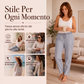 Pantaloni larghi da donna in cotone e lino