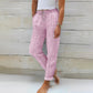 Pantaloni larghi da donna in cotone e lino