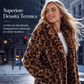 Cappotto da donna in pelliccia sintetica con stampa leopardata alla moda
