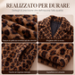 Cappotto da donna in pelliccia sintetica con stampa leopardata alla moda