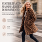 Cappotto da donna in pelliccia sintetica con stampa leopardata alla moda
