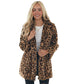 Cappotto da donna in pelliccia sintetica con stampa leopardata alla moda
