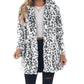 Cappotto da donna in pelliccia sintetica con stampa leopardata alla moda