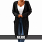 Cardigan lavorato a maglia lungo da donna con cappuccio e tasche
