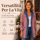 Giacca casual da donna in denim patchwork