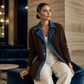 Giacca casual da donna in denim patchwork
