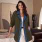 Giacca casual da donna in denim patchwork