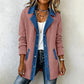 Giacca casual da donna in denim patchwork