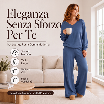 Completo da donna con felpa spalle scoperte e pantaloni
