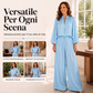 Completo top e pantaloni casual da donna, taglio ampio