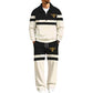 Set da ginnastica da uomo composto da felpa con mezza zip stampata e pantaloni
