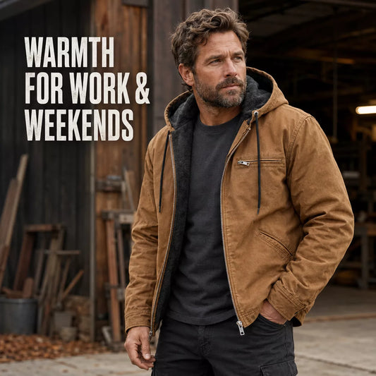 ⏰  Sconto del 50% di cambio stagione – qualità a metà prezzo! ✨Giacca da lavoro da uomo con cappuccio e fodera in peluche