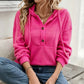 Felpa con cappuccio in maglia a coste casual da donna