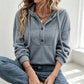 Felpa con cappuccio in maglia a coste casual da donna