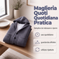 Cardigan lavorato a maglia con cappuccio da uomo, giacca di maglia casual ampia con bottoni