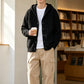 Cardigan lavorato a maglia con cappuccio da uomo, giacca di maglia casual ampia con bottoni