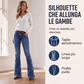 Jeans a zampa sbiaditi da donna a vita alta