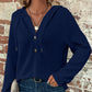 Top da donna trendy a maniche lunghe con cappuccio e colore tinta unita