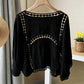 Cardigan da donna in pizzo traforato oversize