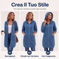 Giacca Felpa con Cappuccio da Donna di Lunghezza Media, Cardigan Casual con Zip e Tasche