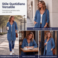 Giacca Felpa con Cappuccio da Donna di Lunghezza Media, Cardigan Casual con Zip e Tasche