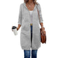 Giacca Felpa con Cappuccio da Donna di Lunghezza Media, Cardigan Casual con Zip e Tasche