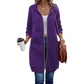 Giacca Felpa con Cappuccio da Donna di Lunghezza Media, Cardigan Casual con Zip e Tasche