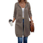 Giacca Felpa con Cappuccio da Donna di Lunghezza Media, Cardigan Casual con Zip e Tasche