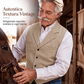 Gilet da uomo vintage in tweed a spina di pesce con revers