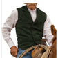 Gilet da uomo vintage in tweed a spina di pesce con revers