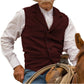 Gilet da uomo vintage in tweed a spina di pesce con revers