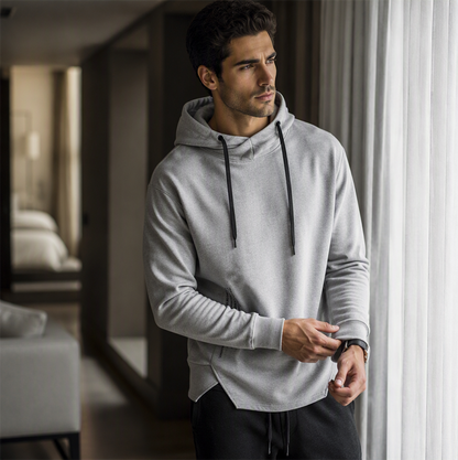 Felpa con cappuccio casual ampia da uomo